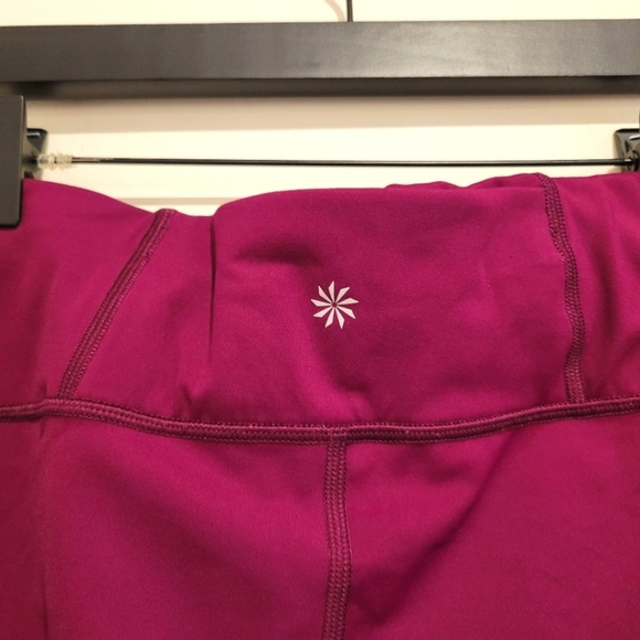 2/$18 Athleta Contender Side Stripe Capri Short Leggings Powerlift High Waisted - Picture 4 of 10